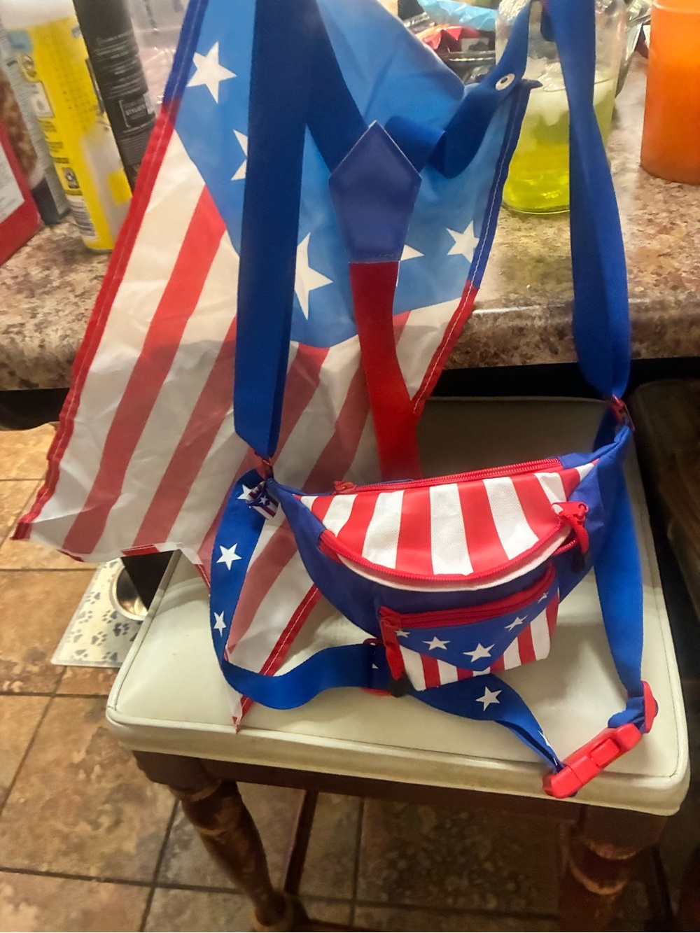 American Flag Fannie Pack with Cape-Tippsy Elves